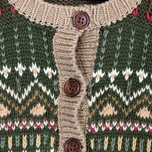 Samantha Taylor Cardigan Sweater Sz L Cottagecore Snowman Winter Holiday VTG - Picture 4 of 9